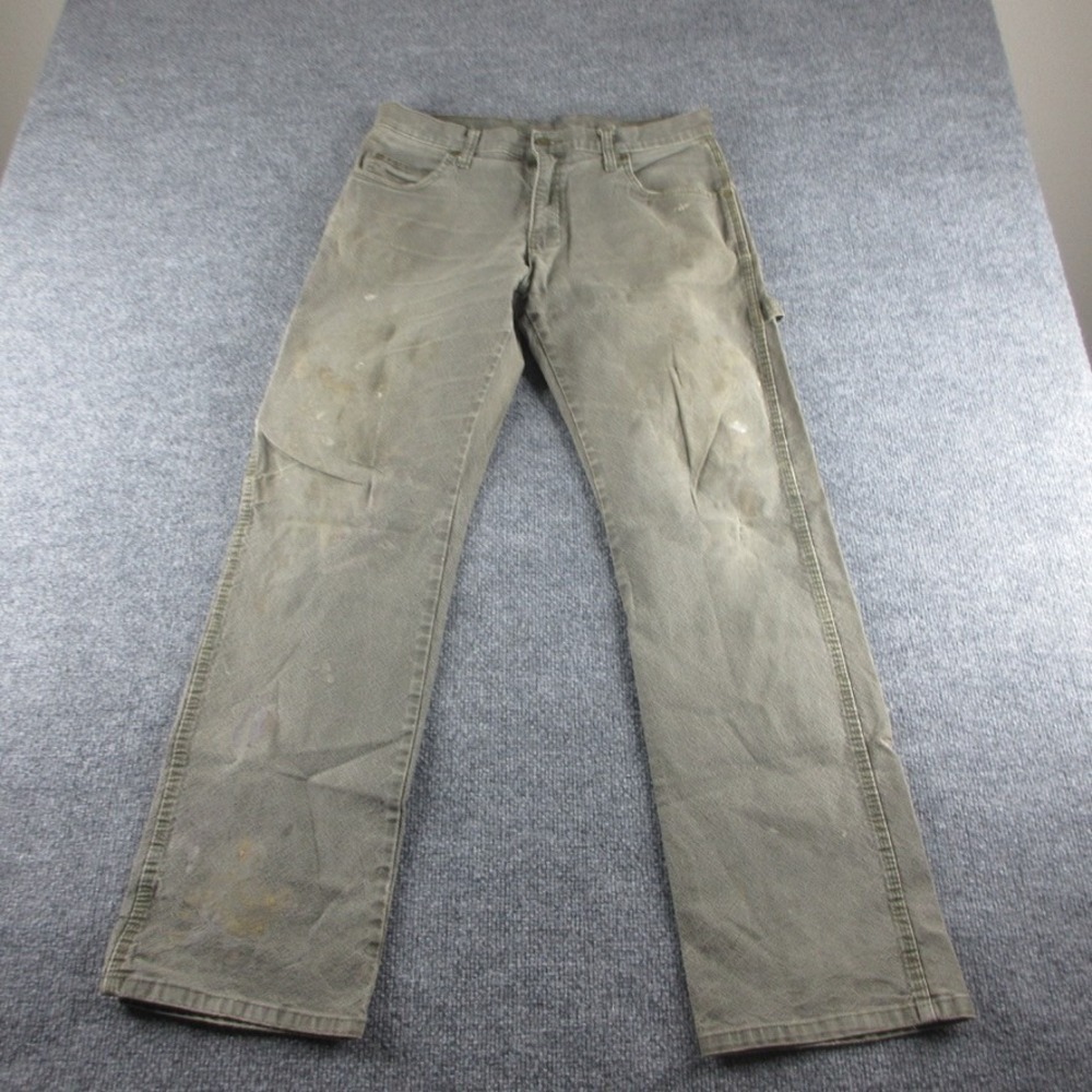 VINTAGE Dickies Jeans Men 32x31 Green Straight Carpenter Distressed Work Y2K *